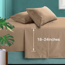 Manyshofu Extra Deep Pocket Queen Sheet Sets 4 Piece - Khaki - Like New