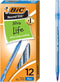 BIC ROUND STIC BALLPOINT PENS, MEDIUM POINT, 1.0 MM BLUE INK, PACK OF 12 - BLUE - Brand New