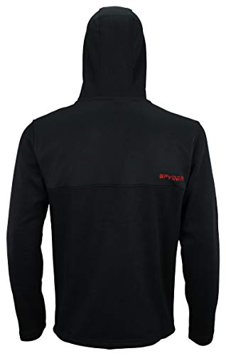 SPYDER MEN’S BLACK RACER 1/4 ZIP PULLOVER HOODED SWEATER HOODIE - SIZE: MEN L - Like New