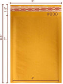 Yens Kraft Bubble Mailers 4x8 500 Pack Usable Space 4x7 KF
