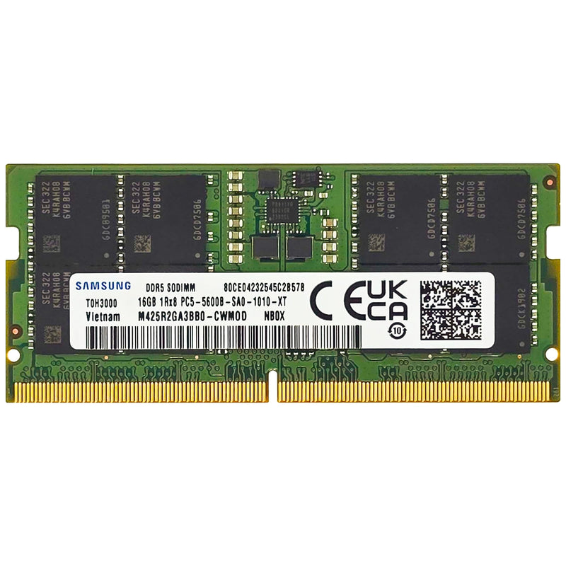 SAMSUNG 16GB DDR5 5600MHZ PC5-44800 CL46 SODIMM 1RX8 M425R2GA3BB0-CWMOD - GREEN - Like New