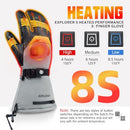 MOUNT TEC EXPLORER 5 BATTERY HEATED GOATSKIN 3-FINGER SKI MITTEN - SIZE M - Like New