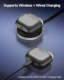 PHELINTA WIRELESS CHARGING CASE FOR SAMSUNG GALAXY BUDS 3 PRO - GRAY/BLACK - Like New