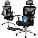COOLHUT ERGONOMIC MESH OFFICE CHAIR FOOTREST BIG AND TALL - BLACK - Like New