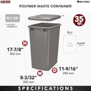 REV-A-SHELF 35 QUART WASTE BIN - SILVER - Like New