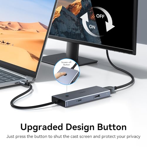 HODO DOCKING STATION TO DUAL HDMI MONITORS ADAPTER USB C TO DUAL HDMI - SILVER - Like New