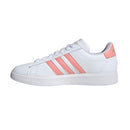 ADIDAS WOMEN'S GRAND COURT 2.0 TENNIS SHOE SIZE: WOMEN 7.5 WHITE/SEMI PINK SPARK - Brand New