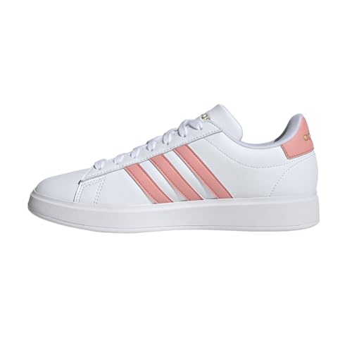 ADIDAS WOMEN'S GRAND COURT 2.0 TENNIS SHOE SIZE: WOMEN 7.5 WHITE/SEMI PINK SPARK - Brand New