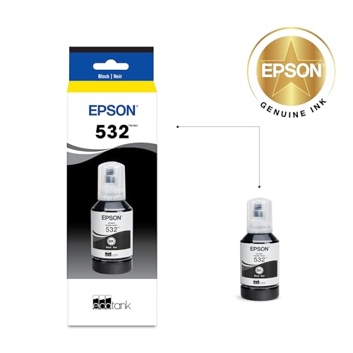 EPSON 532 Ecotank Ink Ultra High Capacity Bottle Black T532120-S - Brand New