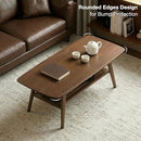 BAMSKOV SOLID WOOD 2-TIER COFFEE TABLE FOR LIVING ROOM WALNUT 39.37" B-H83J08 - Like New