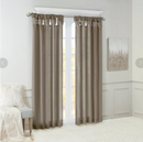 MADISON PARK NATALIE PEWTER SOLID FAUX SILK 50W X 84L CURTAIN - PEWTER BROWN - Like New