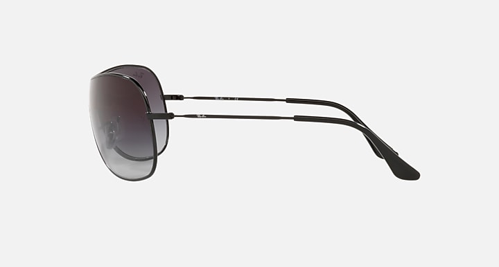 RAY BAN RB3211 FRAME POLISHED BLACK LENSES LIGHT GREY GRADIENT DARK BLUE 38MM - Like New