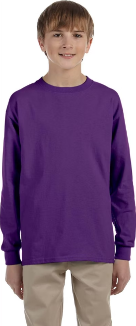 G240B Gildan Youth Ultra Cotton Long-Sleeve T-Shirt New
