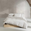 CALVIN KLEIN QUEEN DUVET COVER SET SOFT LINEN BLEND BEDDING - WHITE - Like New