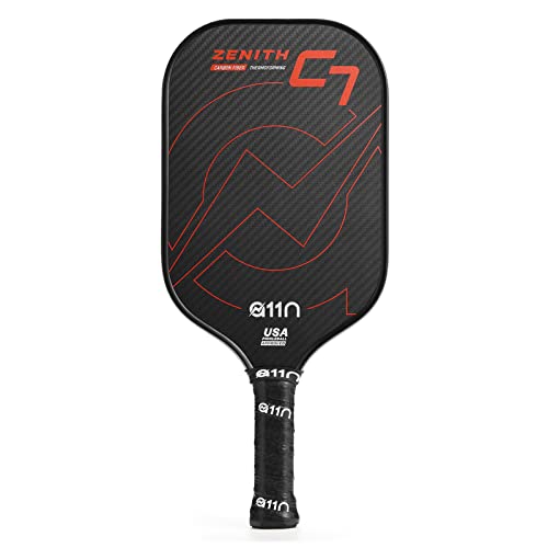 A11N SPORTS ZENITH PICKLEBALL PADDLE 16MM T-700 CARBON FIBER ELONGATED C7 RED - Like New