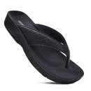 AEROTHOTIC SLIP ON RECOVERY FOOTWEAR WOMEN YOGA THONG - CRYSTAL BLACK - SIZE 7 - Like New