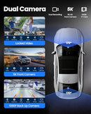 MOECKEARLA WIRELESS CARPLAY 5K DASH CAM 9" PORTABLE APPLE CARPLAY - BLACK - Like New