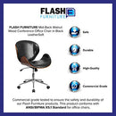 FLASH FURNITURE TANA MID-BACK WOOD CONFERENCE OFFICE CHAIR WOOD/BLACK LEATHER - Like New
