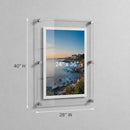Azar Displays 105536 Floating Acrylic Wall Frame with Silver Hardware - Brand New