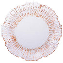 Koyal Wholesale Reef Glass Charger Plates, Set of 4 - Copper Foil Luster - Brand New