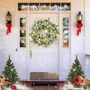 Prelit Christmas Wreath 50LED,24In Gold Silver Christmas Door Wreath B0DBLPJW2X - Brand New