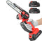 Vetoper 6 Inch Mini Electric Chainsaw Cordless w/ 2 Batteries - Red/Black - Like New
