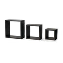 Melannco Floating Wall Square Cube Shelves - Set of 3, 5003626/6925 - Espresso - Like New