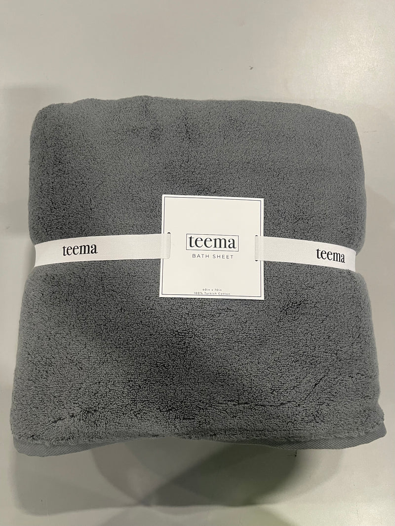 TEEMA LUXE BATH SHEET 40"X70" 100% TURKISH COTTON - CHARCOAL - Like New
