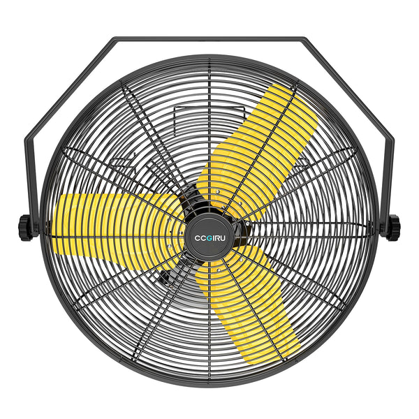 CCGIRU 9200 CFM 24" INDUSTRIAL WALL MOUNT FANS, HIGH VELOCITY 2-SPEED - YELLOW - Brand New