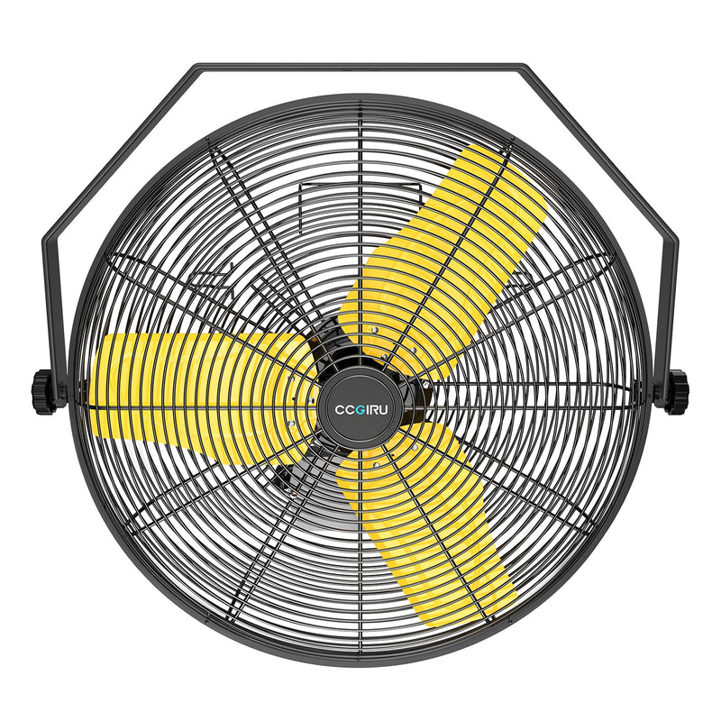 CCGIRU 9200 CFM 24" INDUSTRIAL WALL MOUNT FANS, HIGH VELOCITY 2-SPEED - YELLOW - Brand New