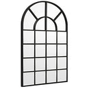 GIFTTROVE BLACK ARCHED WINDOW MIRROR LARGE WINDOW PANE MIRROR - BLACK - Like New