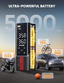 LAMICALL PORTABLE CAR TIRE INFLATOR 4X FASTER CORDLESS AIR COMPRESSOR - BLACK - Like New