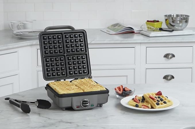 Cuisinart WAF-300P1 Belgian Waffle Maker Pancake Plates - Brushed Stainless Like New