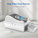 FURKID STAINLESS STEEL CAT LITTER BOX WITH LID, XL EXTRA LARGE LITTER BOX - Like New