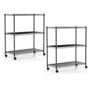 SIMPLE DELUXE HEAVY DUTY 3-TIER STORAGE SHELVES 750LB CAPACITY 2PK - BLACK - Like New