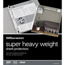 Office Depot Super Heavyweight Sheet Protectors 8-1/2" x 11" Clear Box 200 - Like New