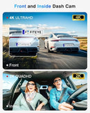 FITEYE 3 CHANNEL 4K DASH CAM, IMX335 STARVIS SENSOR FT-VD004 - Black - Like New