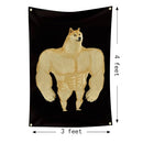 KNUVKON SWOLE DOGE MEME TAPESTRY 3X4 FT FUNNY TAPESTRY MULTI - Like New
