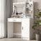 VANITY DESK SQUARE MIRROR LAMP WOODEN STORAGE MAKEUP VANITY - WHITE - Like New