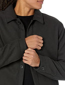 AMAZON ESSENTIALS MEN'S WOOL BLEND BOMBER JACKET - SIZE: MEN MEDIUM - BLACK - Like New