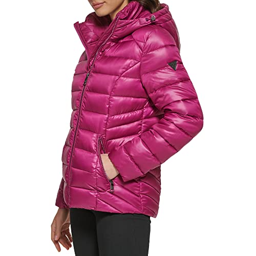 GUESS WOMEN'S MIDWEIGHT PUFFER JACKET SIZE: WOMEN XL QUILTED MAGENTA - Like New