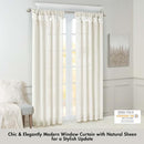 MADISON PARK LILLIAN TWISTED TAB LIGHT FILTERING LINED CURTAIN 84"X50" - WHITE - Like New