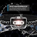 VONT LED HEADLAMP [BATTERIES INCLUDED, 2 PACK] IPX5 WATERPROOF - BLACK - Like New
