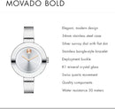 Movado Women's BOLD Bangles Stainless Steel Watch - Silver/Gold/Pink Like New