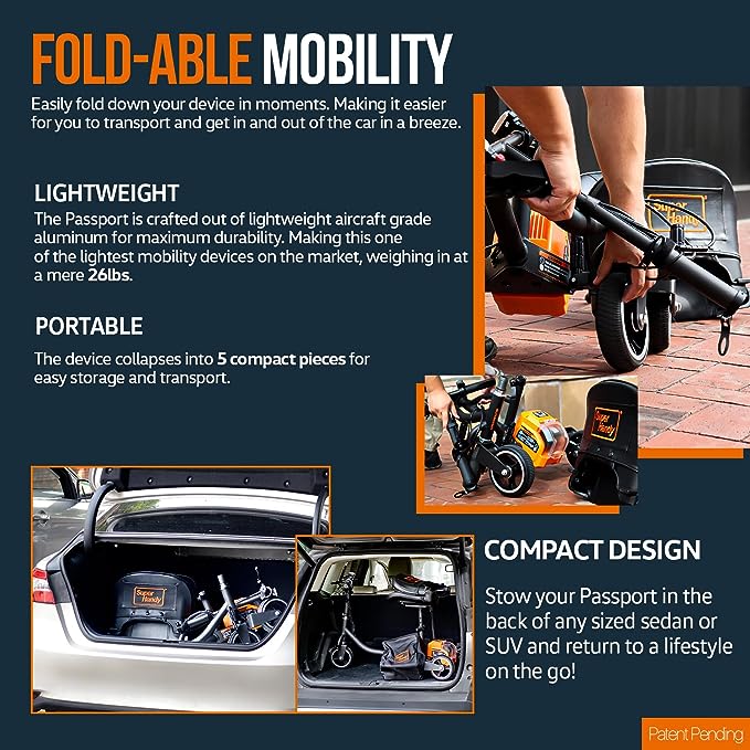 SuperHandy 3 Wheel Mobility Scooter Electric Powered ORANGE Missing Accessories Like New