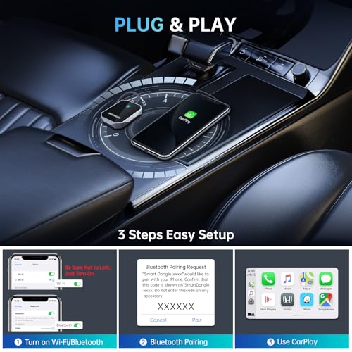 GRAYWATER WIRELESS CARPLAY ADAPTER IOS 10+ DONGLE FIT CARS 2015+ - BLACK Like New