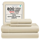 Kenton Home 4 Piece Cotton King Sateen Weave Bed Sheet Set Ivory - Like New