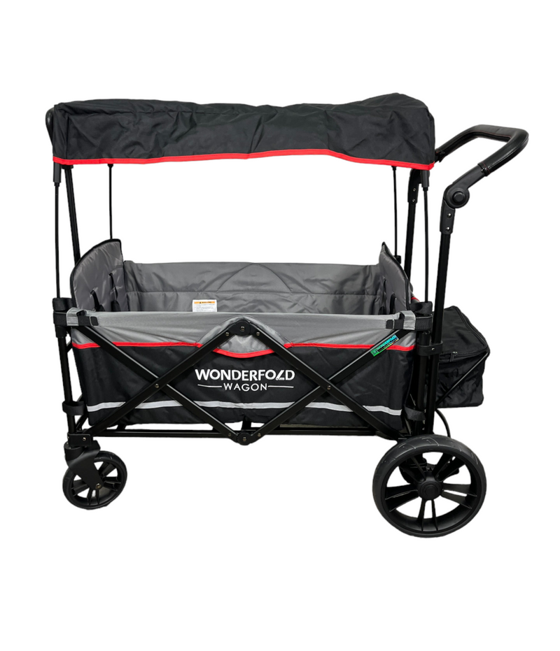 WONDERFOLD X2 PUSH + PULL DOUBLE STROLLER WAGON, BLACK - Like New