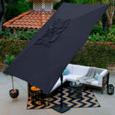 ASTELLA 101" SOLID PRINT RECTANGLE MARKET PATIO UMBRELLA-10FTX6FT - NAVY BLUE - Like New
