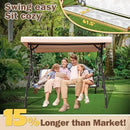 ZZW 3 PERSON PATIO SWING OUTDOOR ADULTS ADJUSTABLE CANOPY 800 LBS - OFF-WHITE - Like New
